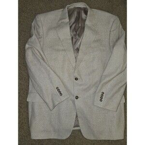 Vintage Versini Men's 100% Silk Blazer Sport Coat 46R Oatmeal Tan Textured